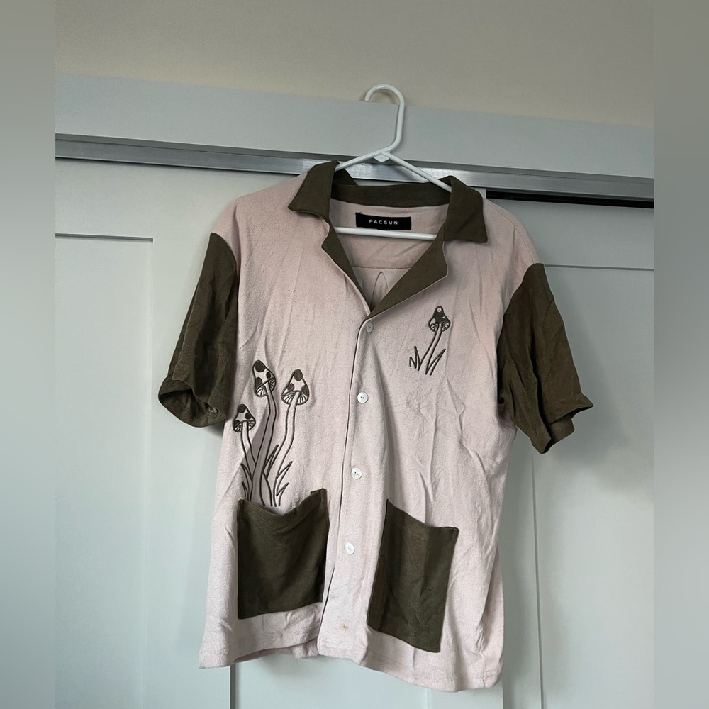 PacSun Mushroom Button Up Shirt